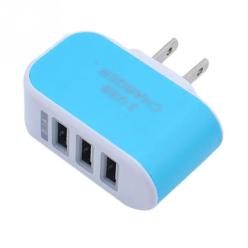5V 3.1A USB Travel Charger 3 USB Ports Wall AC Charger Adapter LED