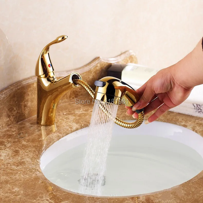 Bad Toliet Große Auslauf Badewanne Becken Sink Messingmischerhahn 1 STÜCK Goldenen Poliert Wasserhahn 8021 Karat