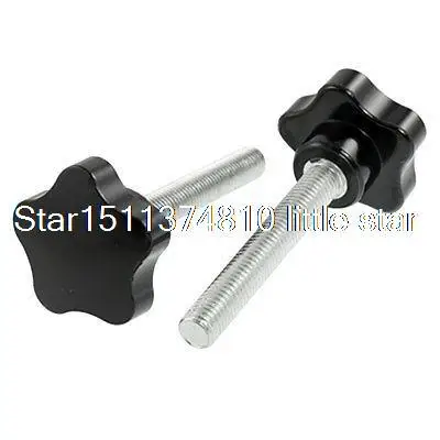 

Machine Part 80mm Thread Length 12mm Male Dia Star Knob 2 Pcs