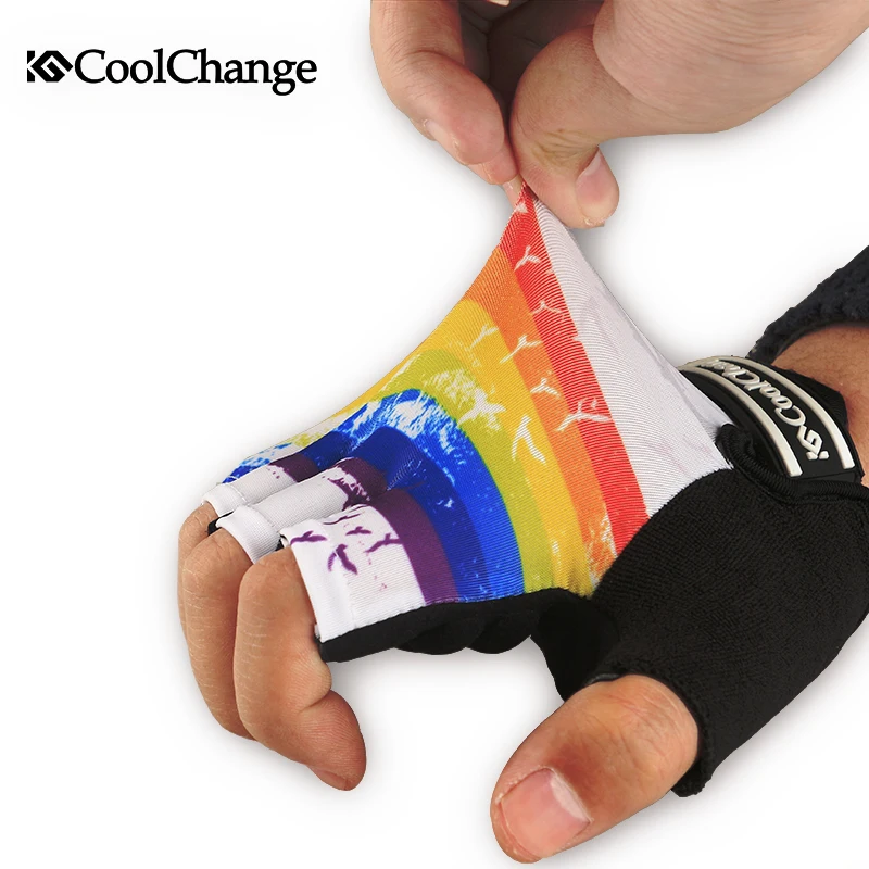 

CoolChange Bike Gloves Fingerless Cycling Gloves for men Breathable Anti-sweat Shockproof Padded MTB Gloves Guantes Ciclismo