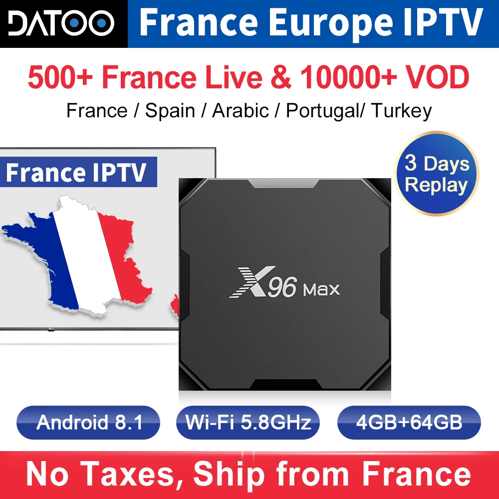 

IPTV France X96 MAX Android 8.1 Tv Box French IPTV Code 1 Year Arabic Turkish Belgium IP TV Italy Spain Portugal Algeria IPTV