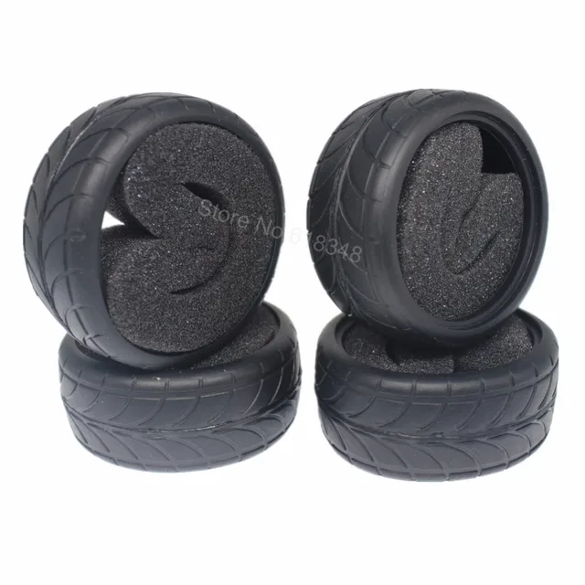 Best Offers 4 Pieces 1.02'' / 26mm RC Tyres With Foam Inserts For 1:10 Scale Remote Control Car Parts Tires