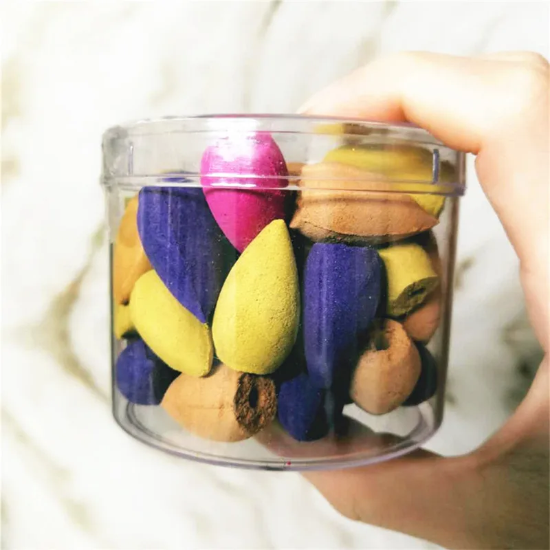 

40Pcs/Box Chinese Backflow Incense Cones Natural Aroma Wormwood Agarwood Reflux Incense for Tea House Meditation