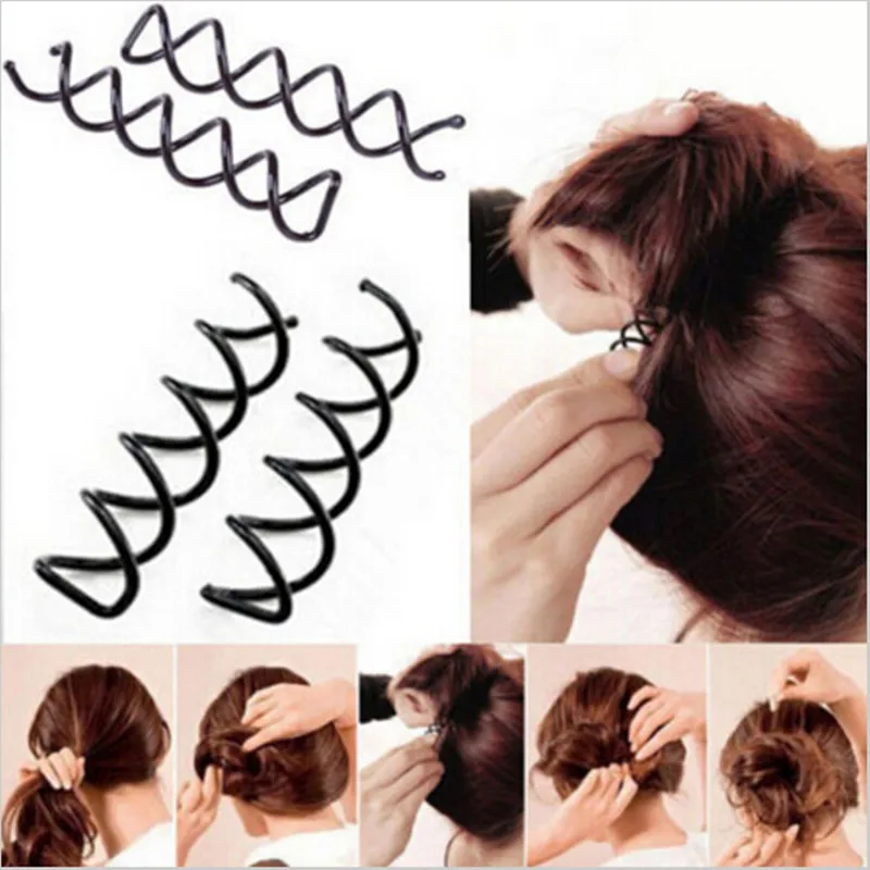 Black Spiral Spin Screw Pin Hair Clips Hairpin Twist Barrette Bridal Hair Accessories Plate Made Tools Black Color