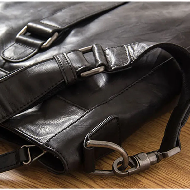 AETOO Leather oblique cross bag, men's head leather hand-caught shoulder bag, personality business casual bag