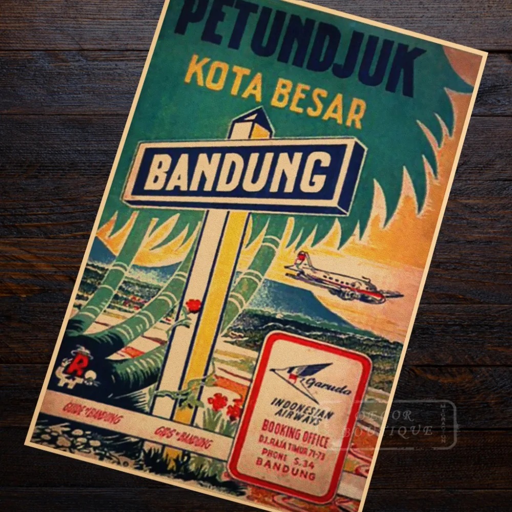 Indonesia Garuda Indonesian Airways Landscape Trip Travel Retro Vintage