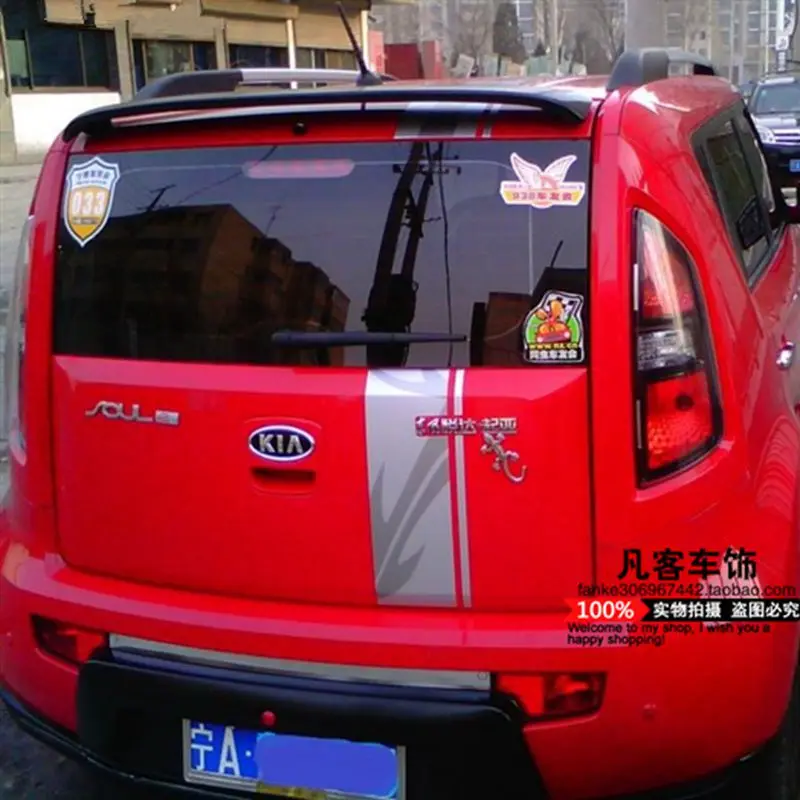 

For For Kia Soul 2010 2011 2012 2013 2014 2015 ABS Plastic Unpainted Primer Color Tail Trunk Lip Wing Rear Spoiler Car Styling