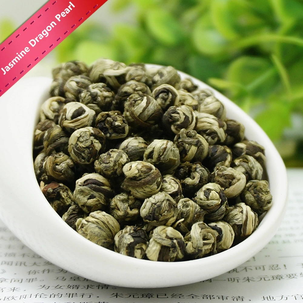

2018 Natural Organic China Jasmine Dragon Pearl Green Tea Slimming Flower Kung Fu Tea Health Care CHENGXJ
