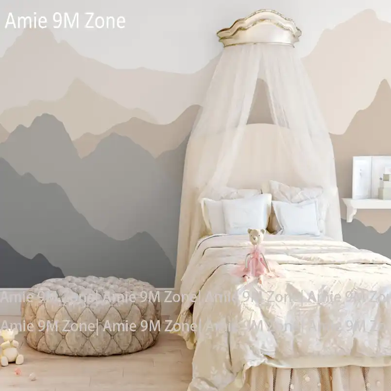 Amie 9m Zone Mural Wallpaper Light Cream Pink Color Cloud