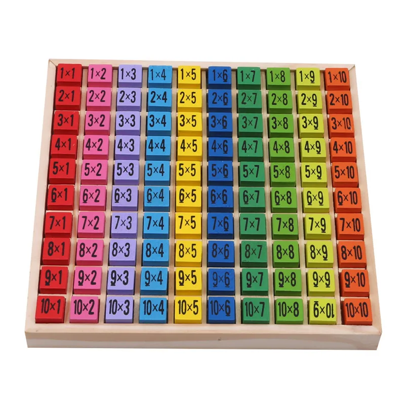 

Baby Wooden Toys 99 Multiplication Table Math Toy 10*10 Figure Blocks Baby Learn Educational Montessori Gifts