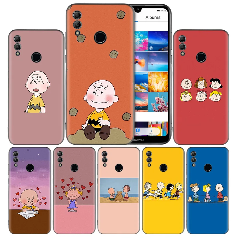

PEANUTS Pattern Silicone Case Cover for Huawei Honor 8X 8C 8A 8S 10 10i 20i 20 Play Y9 Y7 Y6 Y5 Lite Pro 2018 2019
