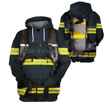 Одинаковые комплекты для семьи Одежда для мамы и дочки костюм пожарного детские толстовки с капюшоном и 3D-принтом Свитшот Evolution of a Fireman/куртка