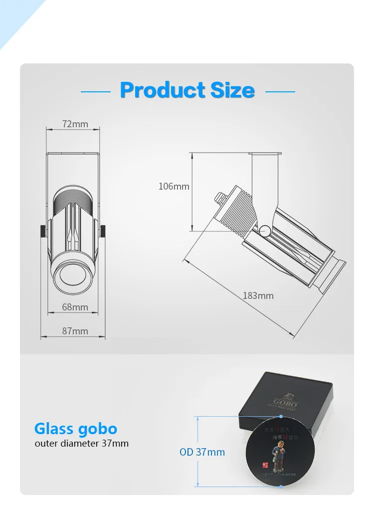 3.1LED Custom lmage Gobo Logo projector 15W 25W 45W Shop Mall advertising image projections lamp light Static Restaurat