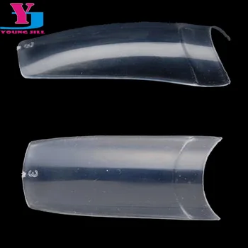 

500 PCS Clear French Half False Nails Tips UV Gel Acrylic Nails Salon Decorated Transparent Fake Nail Design 10 Size Beauty Tool