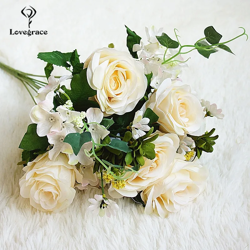 beautiful rose bouquet artificial rose wedding bouquet (21)