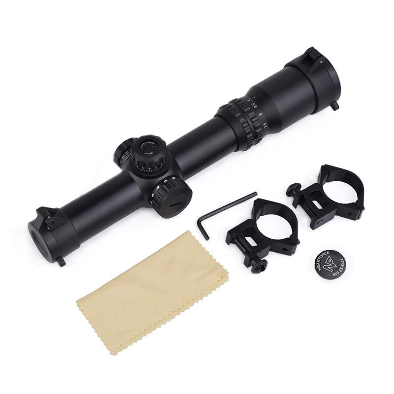 

SEIGNEER New Arrival 1-4x24 SE Optics Long Eye Relief Illumination Tactical Rifle Scope Red Green Reticle for Hunting Shooting