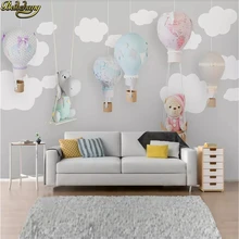 Beibehang заказ фото Nordic минималистичный мультфильм животных обои с воздушным шаром для детской комнаты задний план обои Гостиная