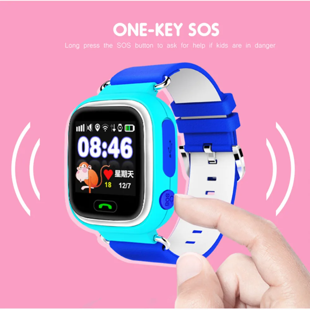 Q90 GPS Kinder Smartwatch SOS Anruf Location WiFi Smart Baby Uhr Touch Screen Remote Monitor Anti-V