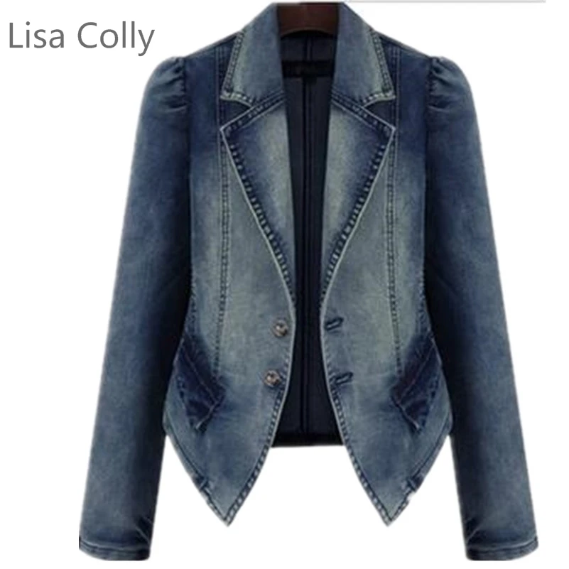 Women 2016 Autumn Spring Outerwear Coat Casual Loose Denim