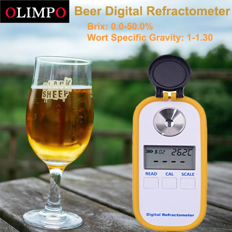 Olimpo Электронный Цифровой рефрактометр пива 0-50% БРИКС 1-1,30 сусла удельный вес для домашнего пивоварения Цифровой рефрактометр пивоварения