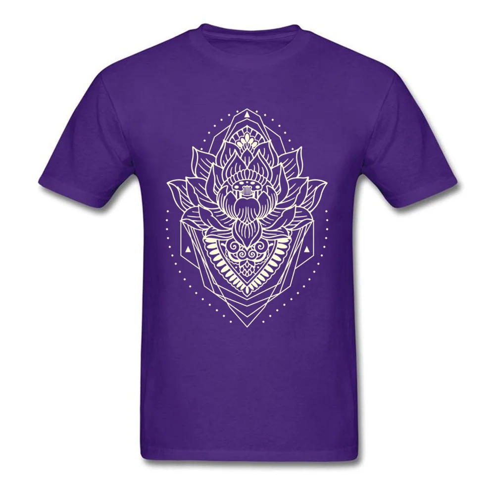Printed holly mandala light Men T Shirts Dominant Summer Short Sleeve Crew Neck Cotton T Shirt Europe Tops & Tees holly mandala light purple