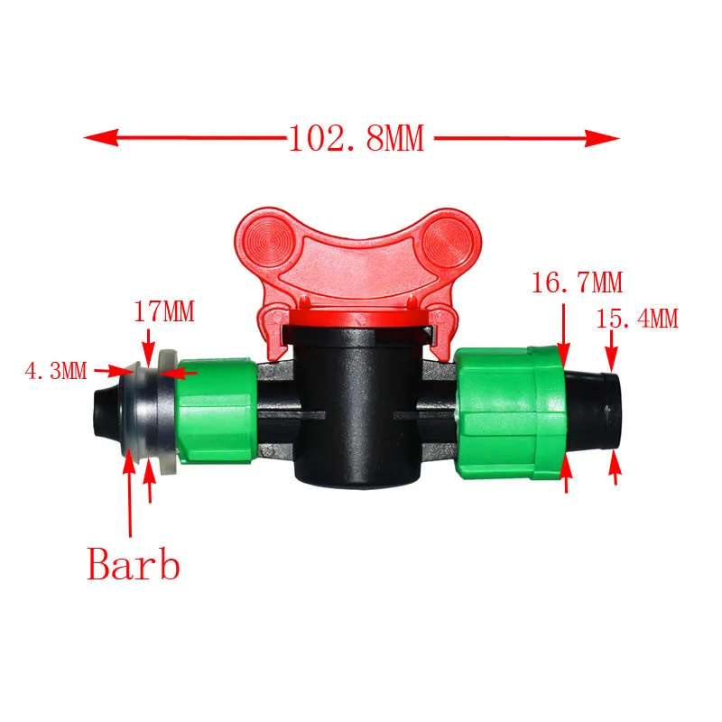 Wxrwxy капельная лента оросительный клапан ирригационный водяной клапан садовый кран краны колючий двойной разъем винт 1 шт