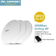 5 шт. COMFAST CF-E350N 300 м Крытый потолок AP ADSL/AP/клиент/повторитель/WDS режимы AR9341 wi fi точка доступа мост усилитель сигнала AP