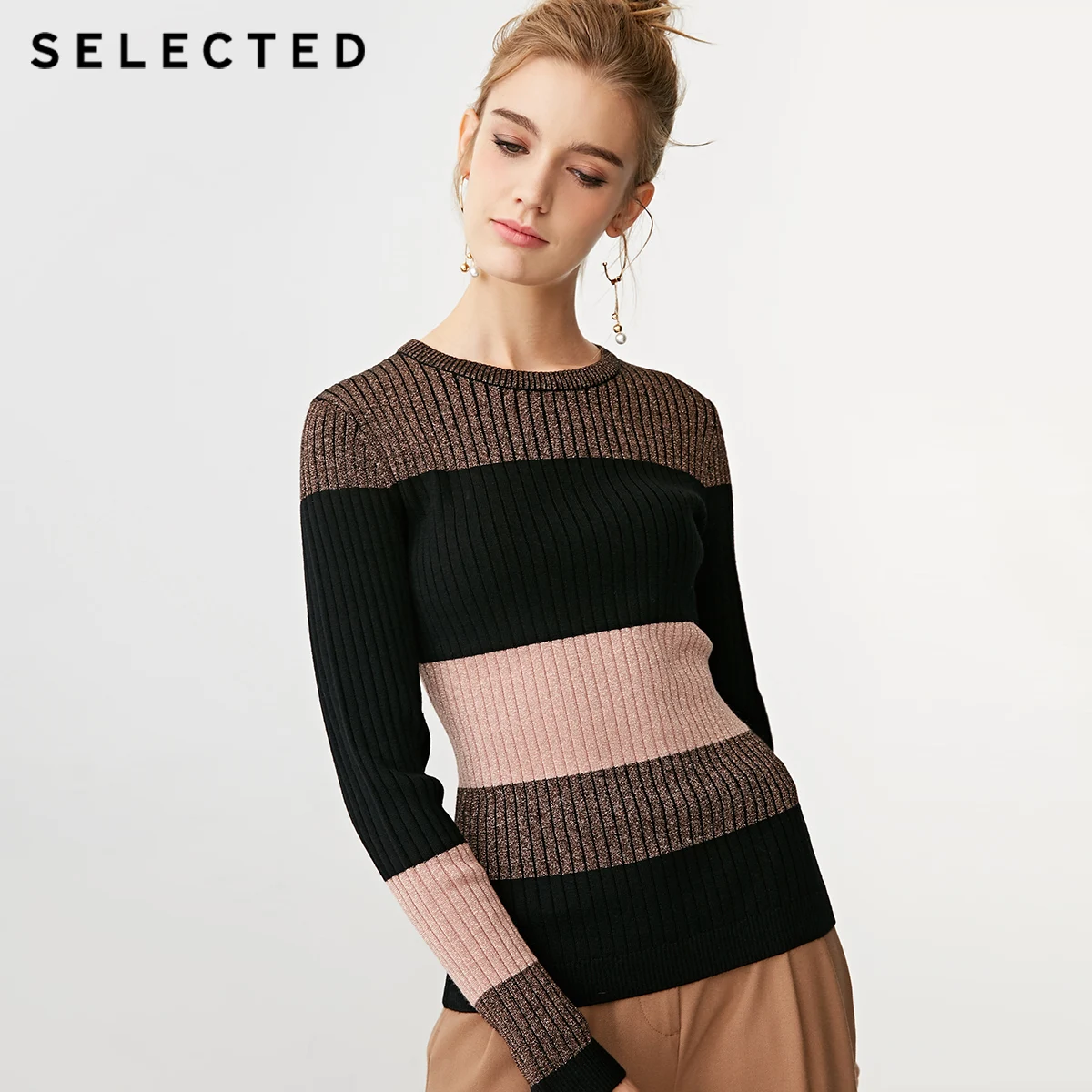 

SELECTED, the new ladies leisure cultivate morality stripes contains wool sweater S | 418424522