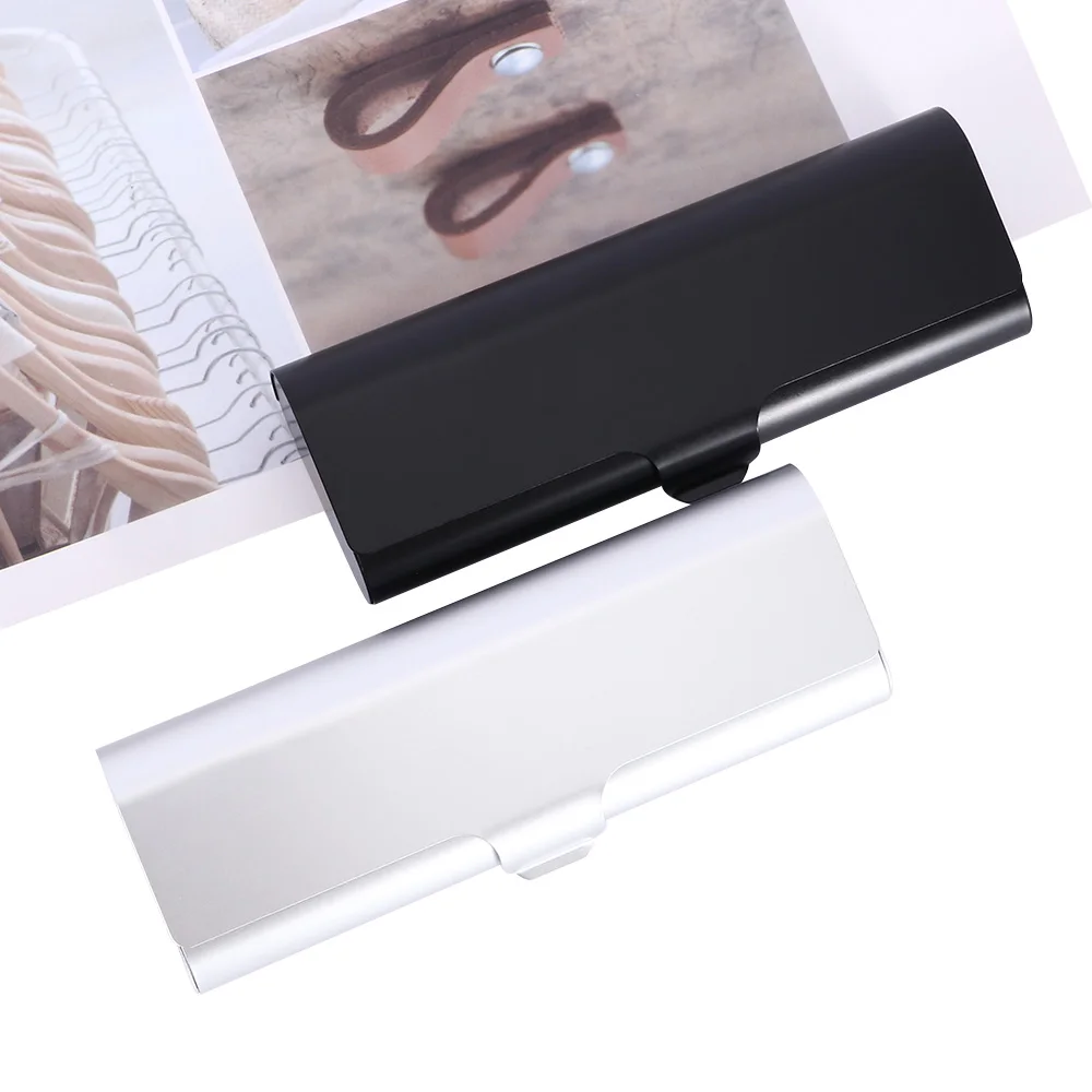 

1Pcs Slim Matte Hard Metal Spectacles Glasses Protection Black Silver Eyeglasses Case Travel Portable Holder Box Gifts