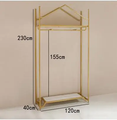Золотая витрина для магазина женской одежды, подвесные полки для одежды от пола до пола, подвесная комбинированная полка для потолка - Цвет: 120cm