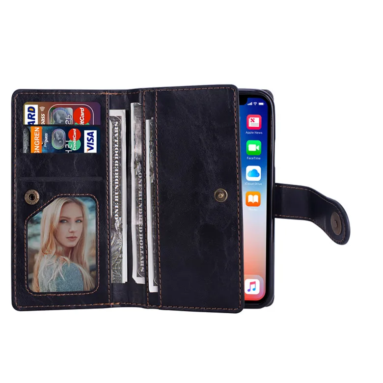 

Retro Flip Leather PU Cover Case with More Card Slot for Samsung S7 S7 edge Note 8 S8 S9 S9plus