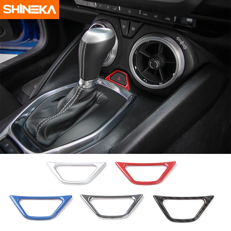 SHINEKA ABS Emergency Light Button Frame Cover Trim for Chevrolet Camaro 2017 font b Car b
