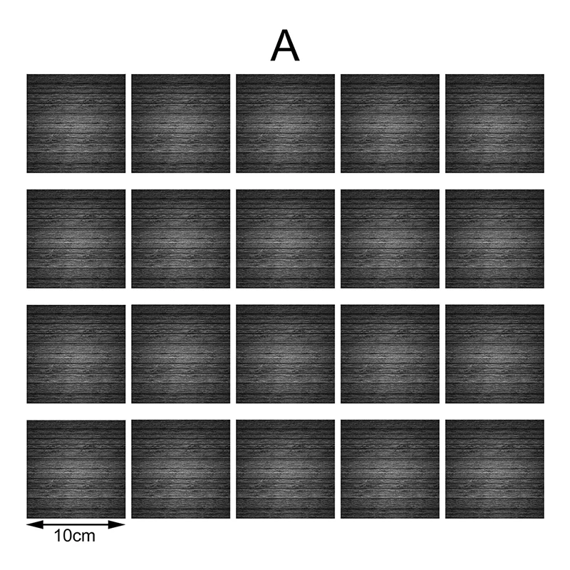 20 шт./лот 3D Имитация Черной деревянной плитки наклейки ретро высокого класса водонепроницаемые противоскользящие декоративные наклейки на стены и пол наклейки на стены