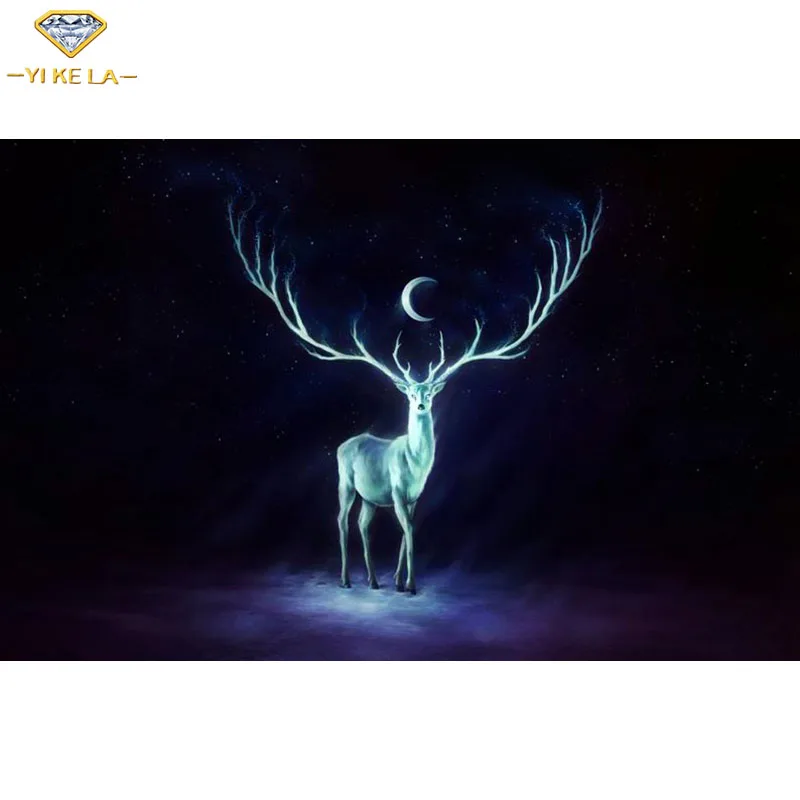SA0066 ght Bringer - Original Signed Fine Art Giclee Print - Wall Decor - Fantasy Deer Painting by Jonas Jödicke
