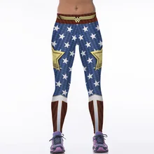 NEW 88005 Girl Women Comics The Avengers Wonder Woman Old Glory 3D Prints High Waist Running Fitness Sport Leggings Yoga Pants