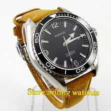 45mm Parnis black dial Ceramic Bezel 21 jewels miyota Automatic mens Watch
