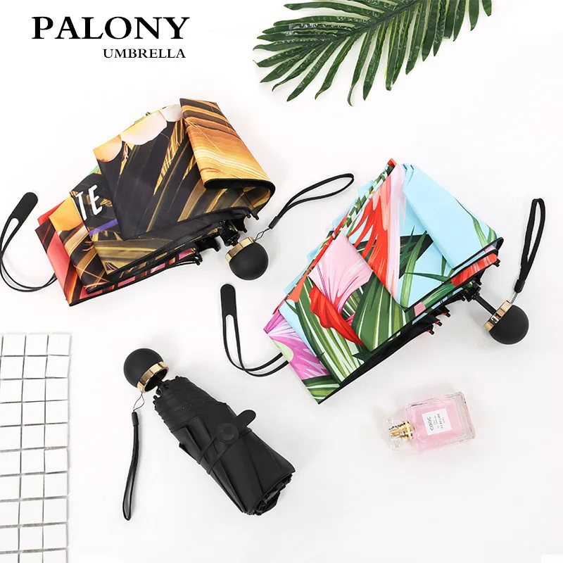 

2018 fashion new flamingo double-sided printing umbrellas black glue to prevent uv radiation.