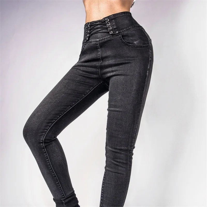 Женские джинсовые брюки с высокой талией, обтягивающие, эластичные леггинсы Donna, женские сарафаны, джинсовые черные узкие брюки-карандаш