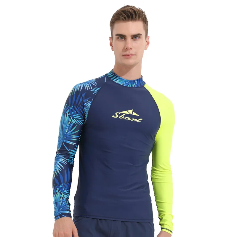Sbart Long Sleeve Rash Guards Men Swimsuits T Shirts Tops Wetsuits