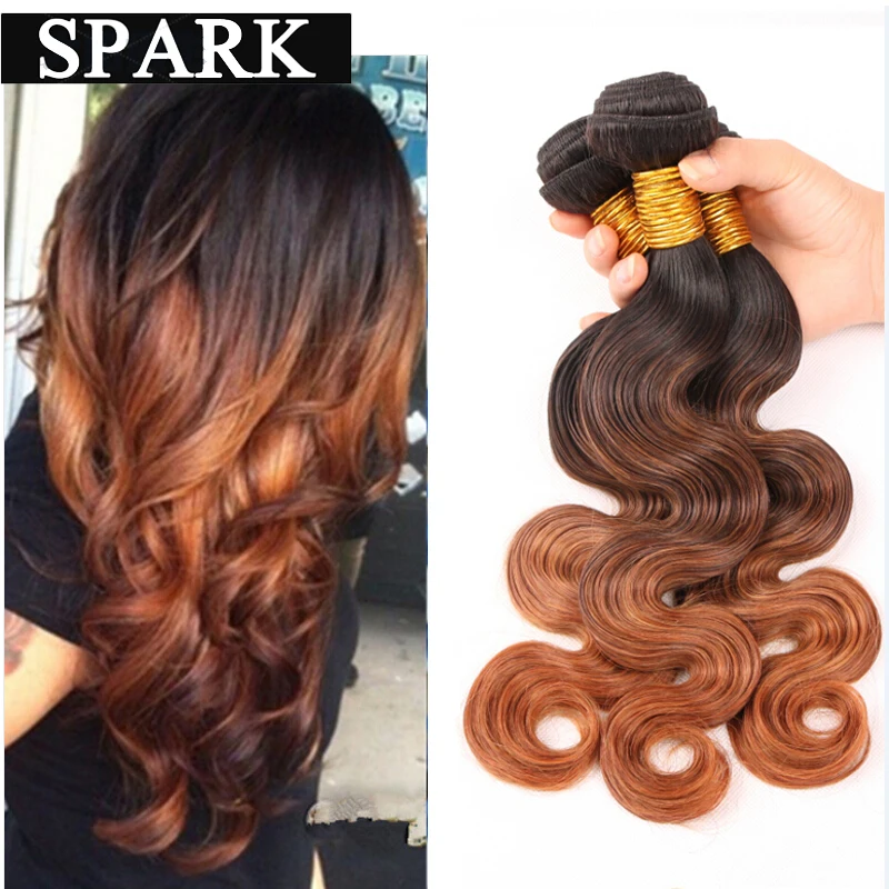 Peruvian Virgin Hair Body Wave 6a Ombre Human Hair Weave 3 Bundles