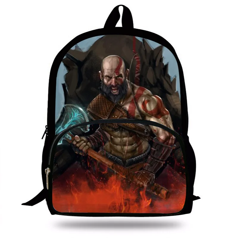 Модные детские школьные сумки с принтом God of War 4 Kratos для мальчиков и девочек