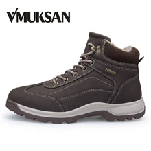 VMUKSAN/зимние мужские ботинки в байкерском стиле большой размер 40-46, модная классическая мужская обувь г. Повседневные Плюшевые Теплые мужские ботильоны