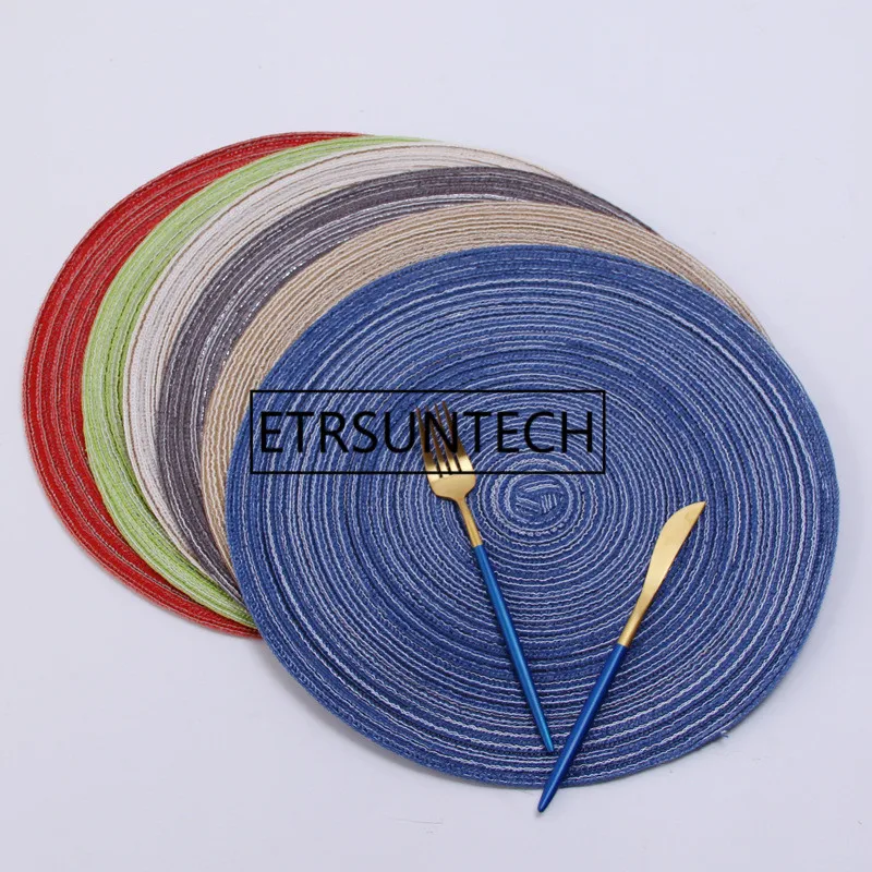 Home Mat Design Table Ramie Insulation Pad Round Placemats Linen Table