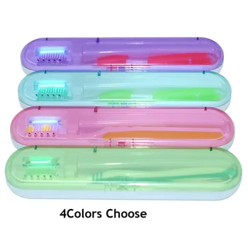 

2 In1 UV Disinfection Toothbrush Box Toothbrush Head Sterilizer Portable Toothbrush Case Power By Battery For Household Travel