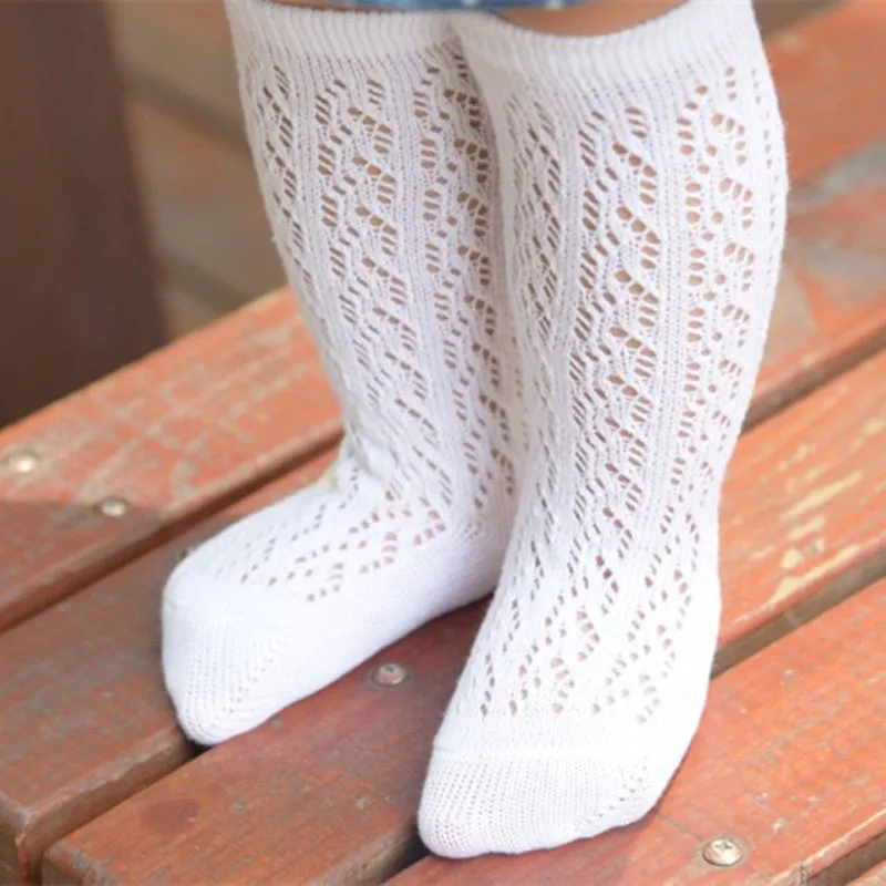 

New 0-4Years Cute Baby Boys Girls Cotton Mesh Breathable Soft Socks Newborn Infant Non-slip Long Socks Kids Knee High Socks
