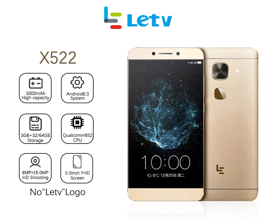 Для Letv LeEco Le 2X526X520 S3 X522 смартфон глобальная версия 5,5 Inch Snapdragon 652 восьмиядерный смартфон Android 6,0 3 Гб оперативной памяти, Оперативная память