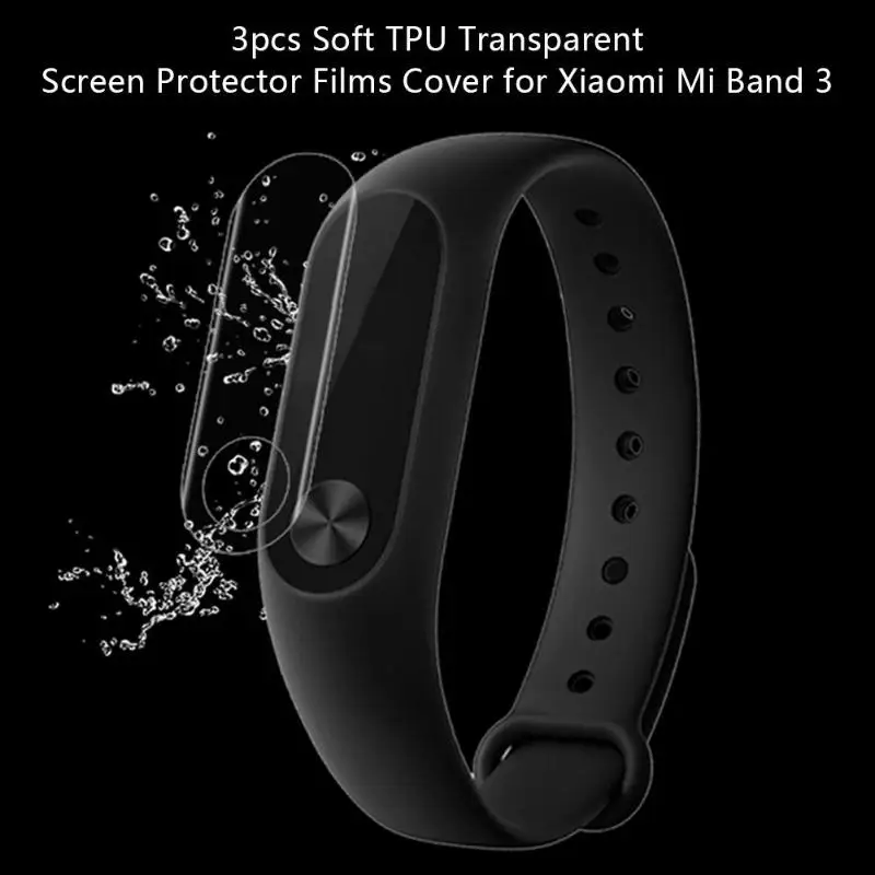 

3pc Smart Band Screen Full Cover Films Protector for Xiaomi Mi Band 3 Smart Wristbands Soft TPU Transparent Screen Protection