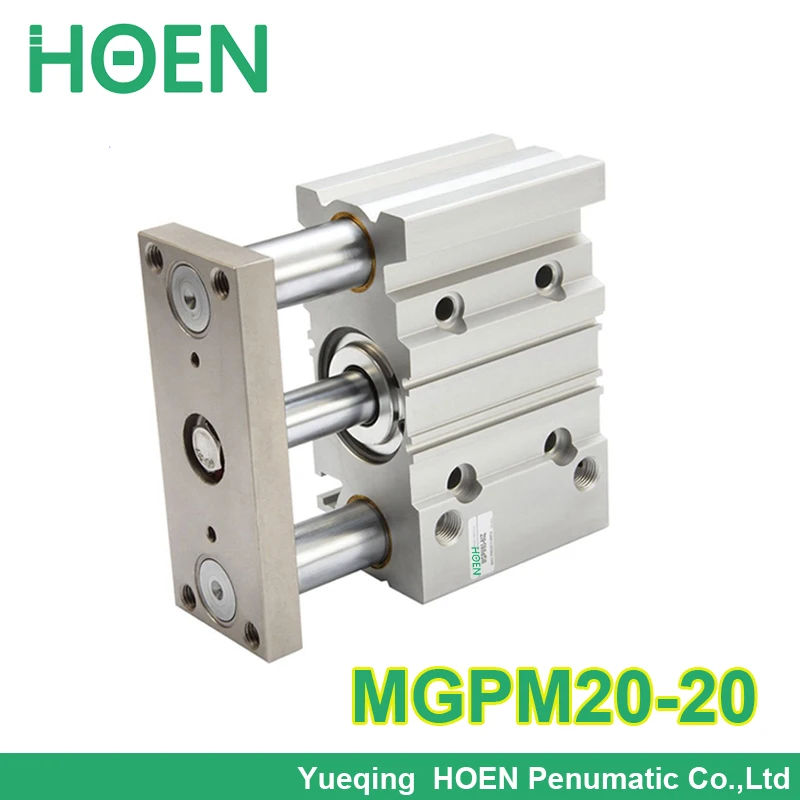 

MGPM20-20 20mm bore 20mm stroke guided cylinder,compact guide three rod double action pneumatic cylinder tcm20-20