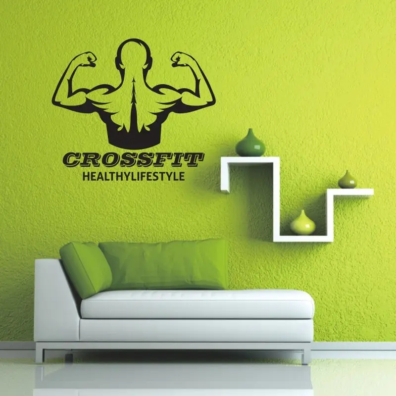 Dctal GYM wall DECALS  Logo Name GYM Decal Posters Vinyl Wall Decals Pegatina Quadro Parede Decor Mural GYM  STICKER