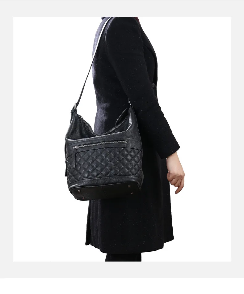 Luxury Designer Women Handbag 2019 Shoulder Bag 100% Genuine Leather Fashion Female Handbag Bucket Lady Tote Purse Large Capacity (11)